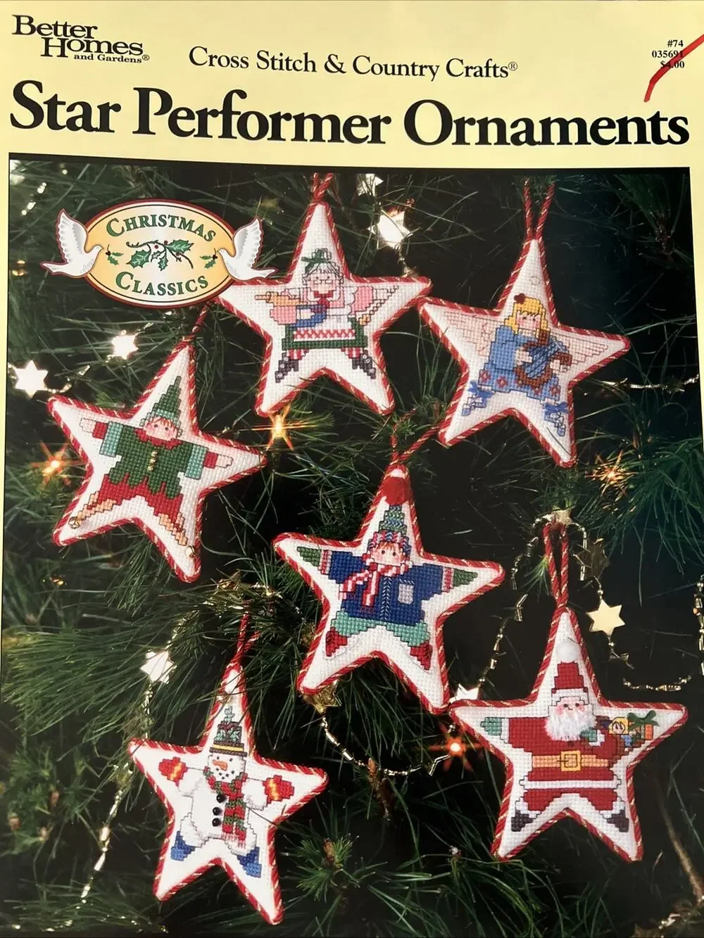 Better Homes And Gardens Star Performer Christmas Ornament Cross Stitch #74